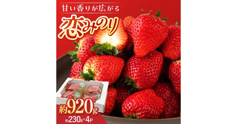 【ふるさと納税】【先行受付】【12月中旬から発送予定】大塚ファームのいちご 「恋みのり」 約230g×4パック ▼恋みのり イチゴ 苺 甘い あまい 冷蔵便 国産 福岡県産 ギフト贈り物 産地直送 新鮮 果物 人気 桂川町/大塚ファーム[ADAB001] 12000 12000円