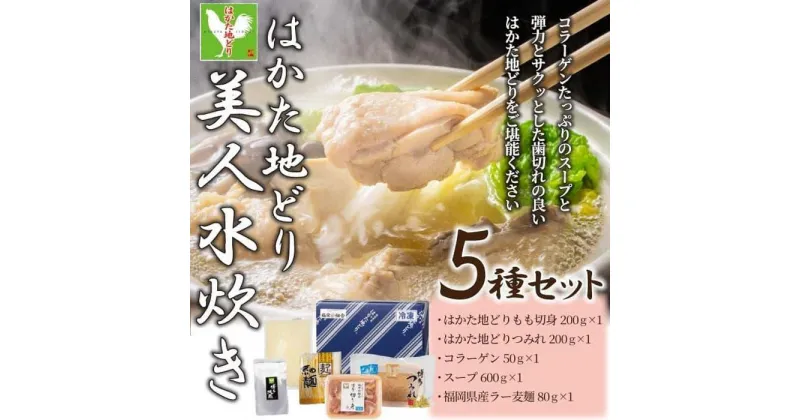 【ふるさと納税】はかた地どり美人水炊き5種セット　2～3人前 | セット 食品 加工食品 人気 おすすめ 送料無料