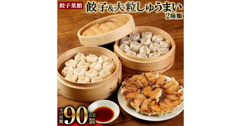 【ふるさと納税】餃子菜館 餃子60個&大粒しゅうまい 2種類×各15個 合計90個 セット 餃子 ぎょうざ 焼売 しゅうまい シュウマイ 海鮮焼売 海鮮しゅうまい 肉焼売 肉しゅうまい 大粒 皮から 手作り餃子 ボリューム たっぷり 冷凍 国産 九州産 福岡県産 大刀洗町 送料無料