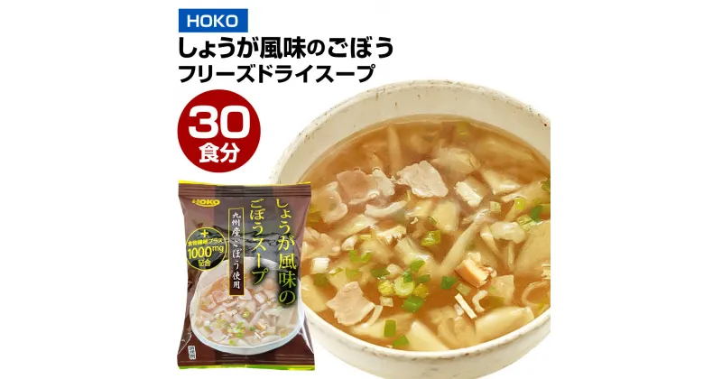 【ふるさと納税】九州産ごぼう使用 しょうが風味のごぼう フリーズドライスープ 30食 しょうが風味 生姜 しょうが ごぼう スープ フリーズドライ インスタント 即席 お湯を注ぐだけ 簡単 カンタン 常温 九州産 福岡県 大刀洗町 国産 送料無料