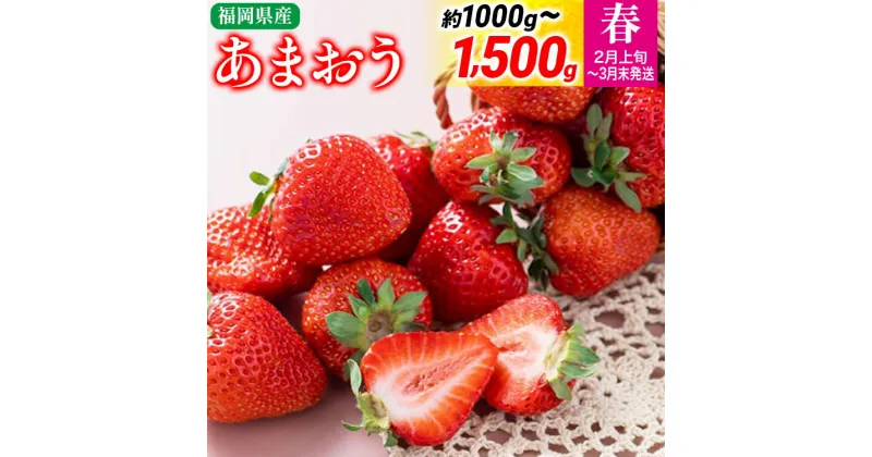 【ふるさと納税】福岡産【春】あまおう 量が選べる 約1000g 約1500g いちご 苺 果物 フルーツ 九州産 福岡県産 冷蔵 送料無料 【2月上旬発送開始予定】デザート イチゴ ブランド 国産 甘味 ※北海道・沖縄・離島は配送不可 大木町産 南国フルーツ CO-S0002 CO003 CO004