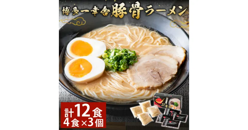 【ふるさと納税】 博多 一幸舎 豚骨 ラーメン 4食×3個 計12食入り 豚骨 とんこつ 麺 めん 特注 生麺 ラーメン 製麺 福岡県 香春町 送料無料