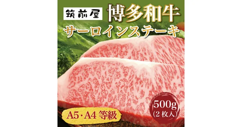 【ふるさと納税】A5 A4 等級使用 博多和牛 サーロイン ステーキ用 500g(2枚入) [a9187] 株式会社チクゼンヤ ※配送不可：離島【返礼品】添田町 ふるさと納税