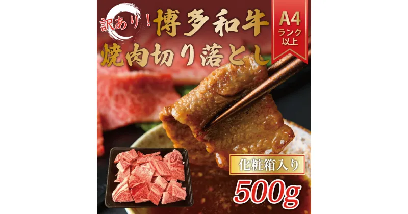 【ふるさと納税】訳あり！【A4～A5】博多和牛焼肉切り落とし(肩ロース・バラ) 500g [a9460] 株式会社Meat Plus ※配送不可：離島【返礼品】添田町 ふるさと納税