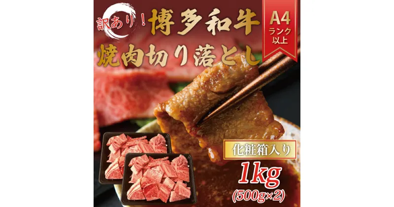 【ふるさと納税】訳あり！【A4～A5】博多和牛焼肉切り落とし(肩ロース・バラ) 1kg(500g×2p) [a9461] 株式会社Meat Plus ※配送不可：離島【返礼品】添田町 ふるさと納税