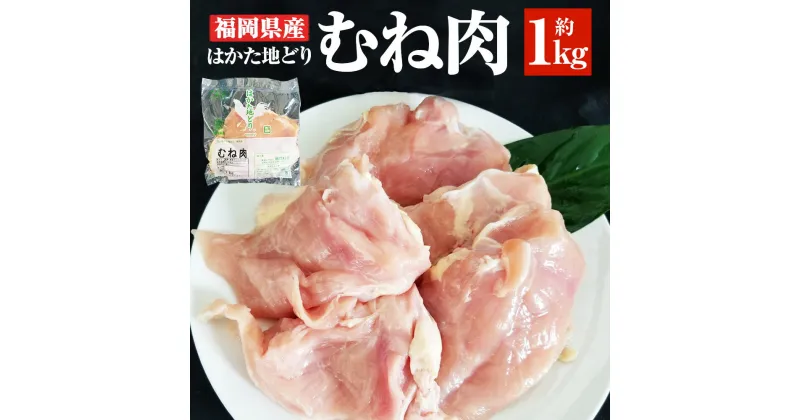 【ふるさと納税】福岡県産 地鶏 はかた地どり むね肉 約1kg 鶏肉 鶏 ムネ肉 地どり 国産 冷凍発送 送料無料