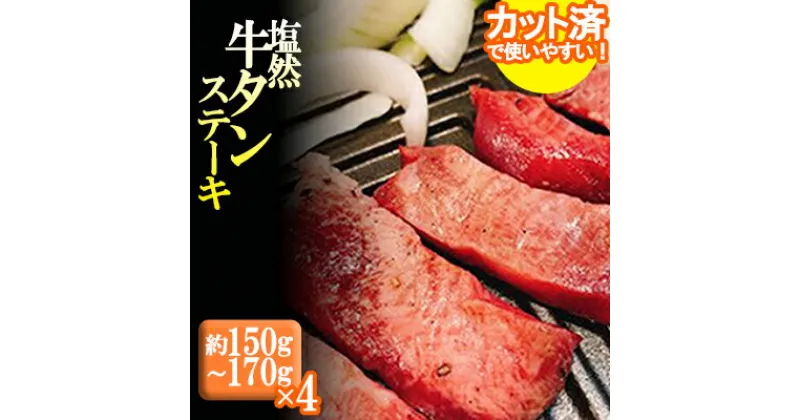 【ふるさと納税】 牛タン ステーキ 約600g ( 150g ~ 170g ×4P ) 牛肉 ステーキ 塩 牛タン 塩然 牛タン 肉 冷凍 セット 小分け 惣菜 おかず 調理 おつまみ 父の日 ミートミーツ やきにくのにしもと