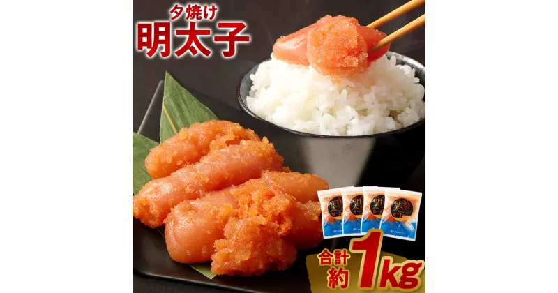 【ふるさと納税】夕焼け明太子（切れ子） 小分けタイプ 約1kg 約250g×4パック 便利なジッパー付き袋 明太子 めんたいこ 辛子明太子 切れ子 小分け ジッパー付き パウチ 袋 おつまみ ゴハンのお供 家庭用 冷凍 九州 福岡県 大任町 送料無料