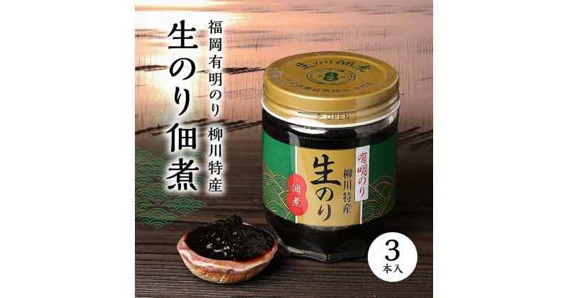 【ふるさと納税】福岡 有明 のり 柳川 特産 生のり 佃煮 3本入 福岡県 赤村 海苔 おかず トッピング ご飯　 Z42