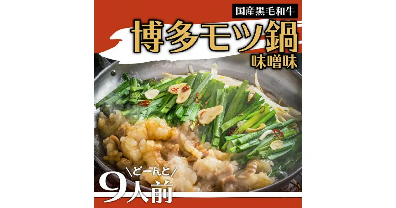 【ふるさと納税】 国産 黒毛 和牛 博多 もつ鍋 味噌味どーんと 9人前 900g（300g×3袋）大容量 国産 牛もつ お取り寄せ お取り寄せグルメ 食品 送料無料 福岡県 赤村 3B1-S