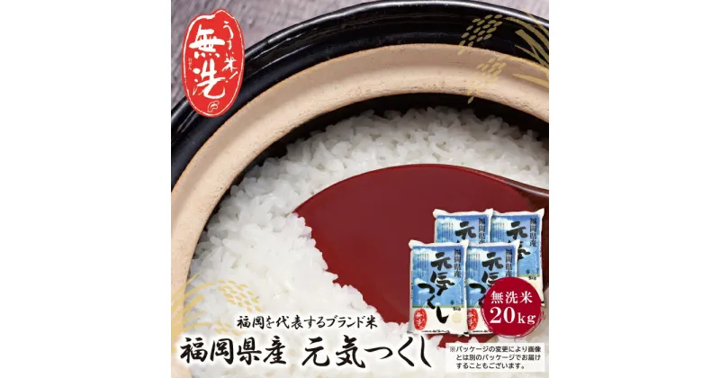 【ふるさと納税】福岡の人気銘柄!!無洗米 福岡県産・元気つくし20kg お米 白米 送料無料 U17-23