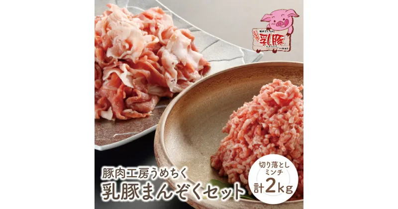 【ふるさと納税】乳豚まんぞくセット(切り落とし・ミンチ計2kg) 豚肉工房うめちく 豚 ブランド肉 セット ギフト 国産 送料無料 U04-02