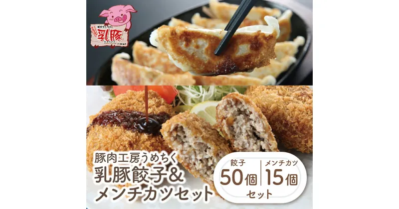 【ふるさと納税】乳豚 餃子50個＆メンチカツ15個セット 豚 ブランド肉 セット ギフト 国産 送料無料 U04-10