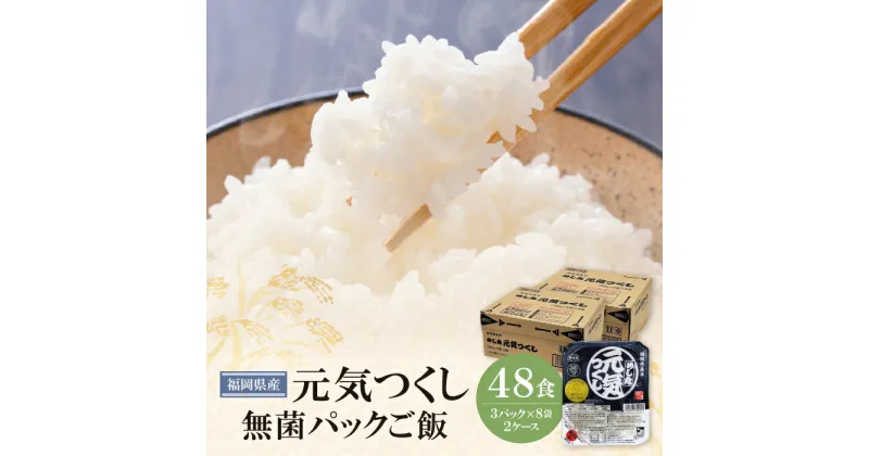 【ふるさと納税】 元気つくし 福岡県産 パックご飯 200g×48食 無菌包装米飯 レンチンご飯 即席 白米 米 レトルト 電子レンジ 湯煎 九州産 常温保存 保存食 備蓄 キャンプ 送料無料 U18-19