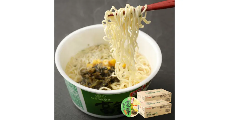 【ふるさと納税】九州産 高菜ラーメン とんこつ味 カップ 合計24個 12個×2ケース ラーメン インスタント カップラーメン 即席ラーメン 高菜 麺 豚骨 乾麺 福岡県 送料無料