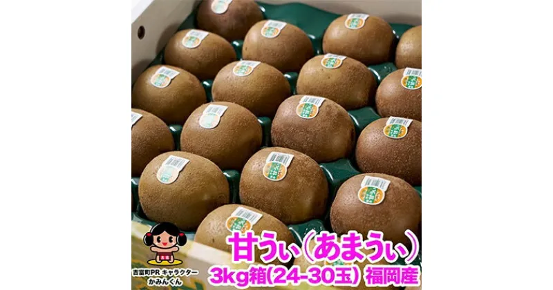 【ふるさと納税】福岡限定!ブランドキウイ「甘うぃ(あまうぃ)」約3kg箱(24-30玉)(吉富町)【配送不可地域：離島】【1232062】