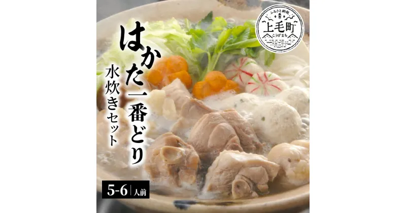 【ふるさと納税】水炊き セット 5～6人前 福岡県産 はかた一番どり ぶつ切り もも肉 つみれ 濃厚 白濁 スープ 特製ポン酢 本場 博多 旨み 弾力 かぶりつける大きさ 鍋 鍋料理 お取り寄せ お取り寄せグルメ 送料無料