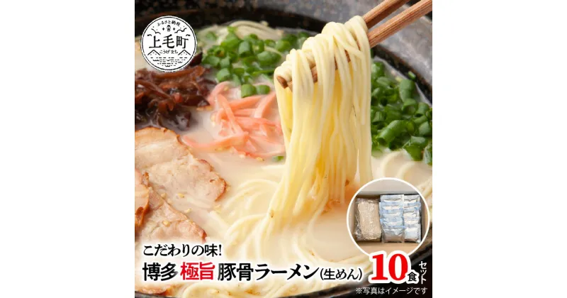 【ふるさと納税】ラーメン 博多ラーメン 豚骨ラーメン 博多極旨豚骨ラーメン 生めん スープ 10食 セット 優しくクリーミーな口当たりの絶品スープ 常温 福岡 叶え屋 ご当地グルメ グルメ お取り寄せ お取り寄せグルメ 送料無料